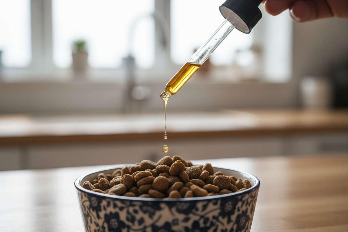 remove bottle and just have teh dropper above dog bowl